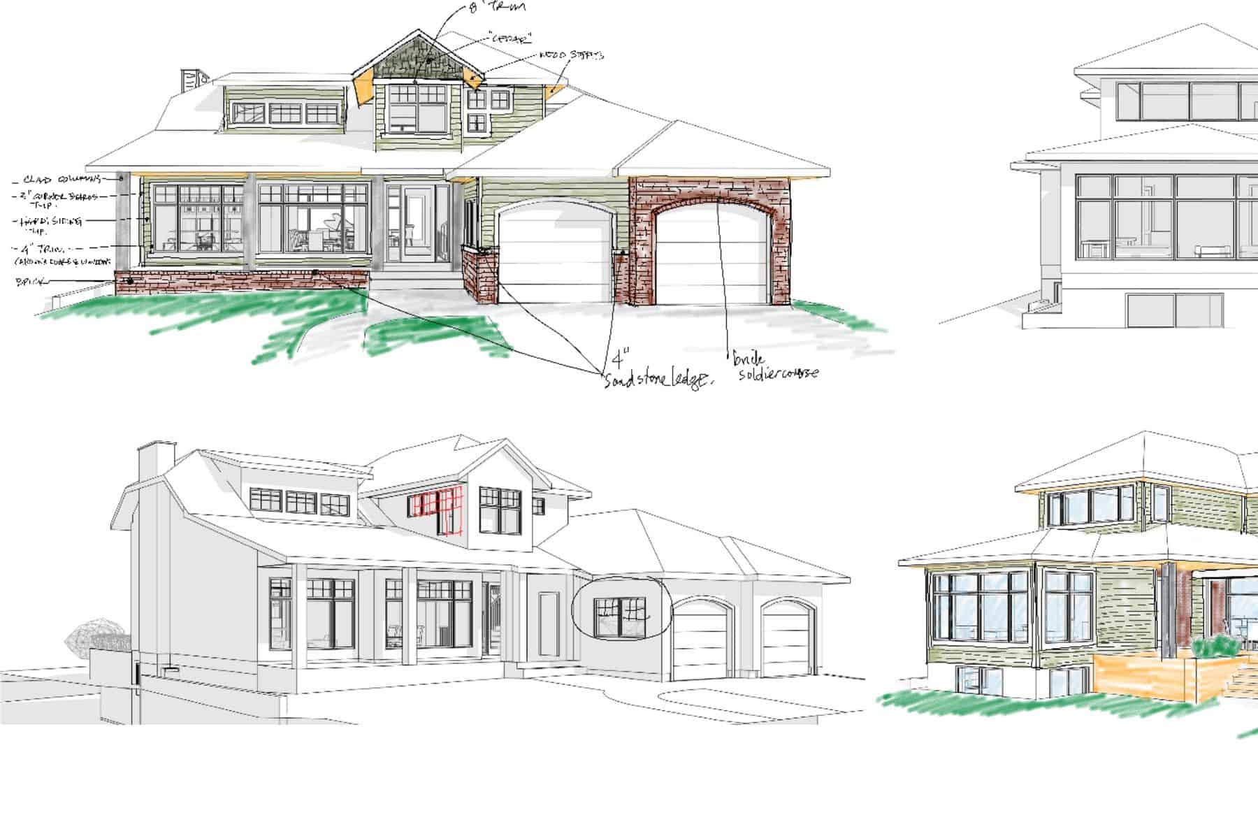 Exterior Sketch of Calgary home