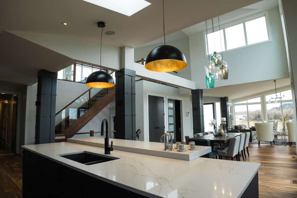 Large well designed kitchen and dining space