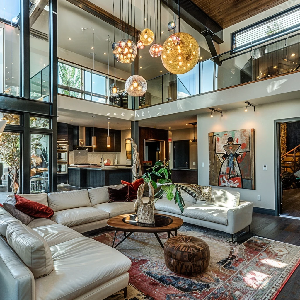 Eclectic interior home design in Calgary