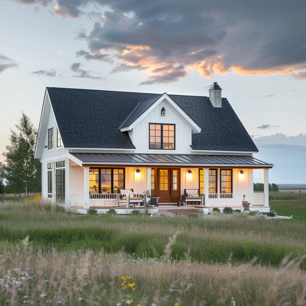 Traditional farmhouse home design in Alberta