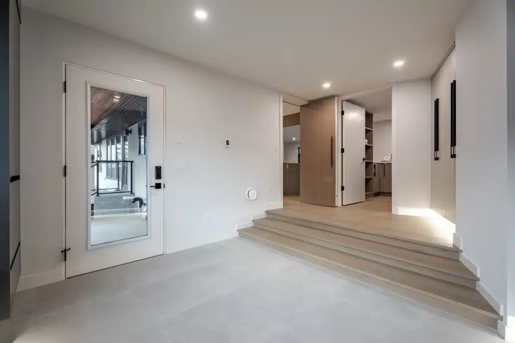 A basement suite with a separate entrance.