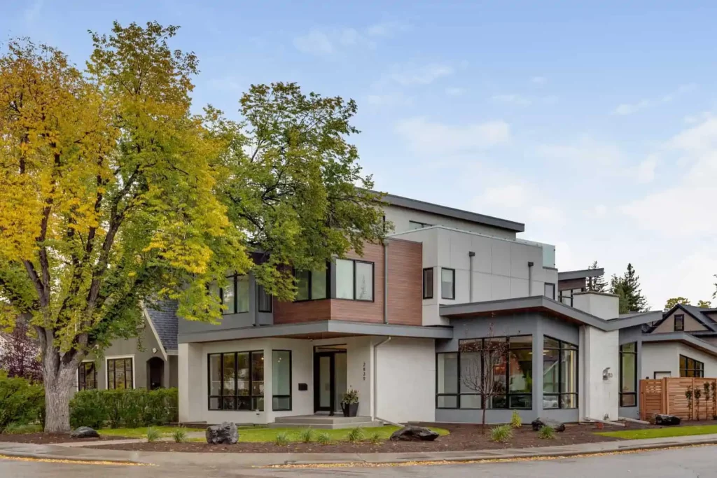 A finished custom home in Calgary.