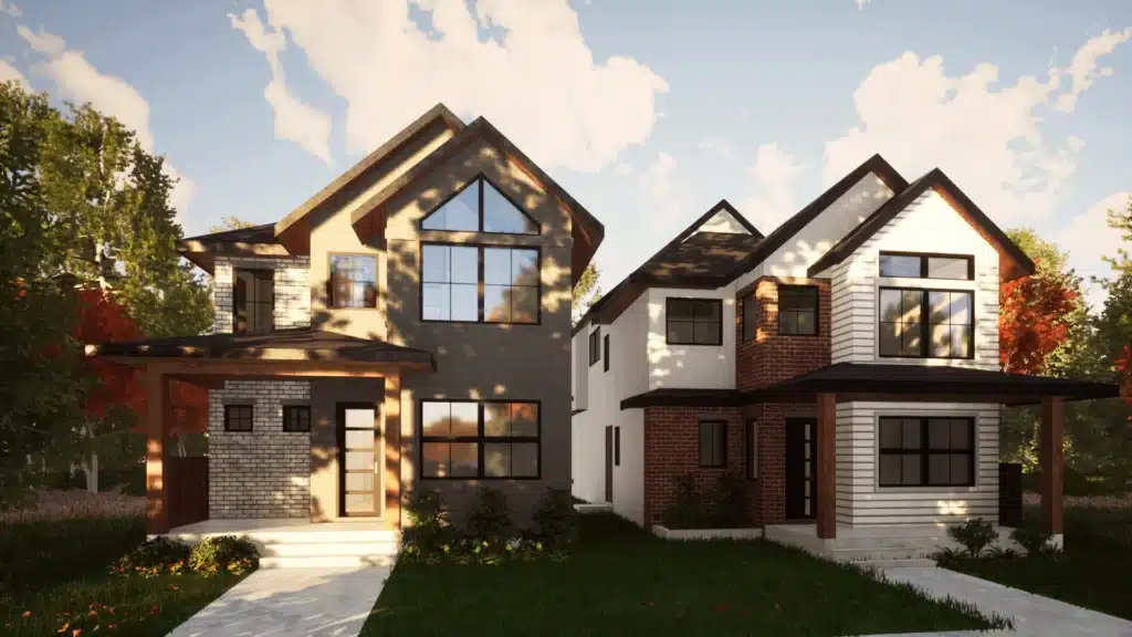 An infill home design on a small lot in Calgary.