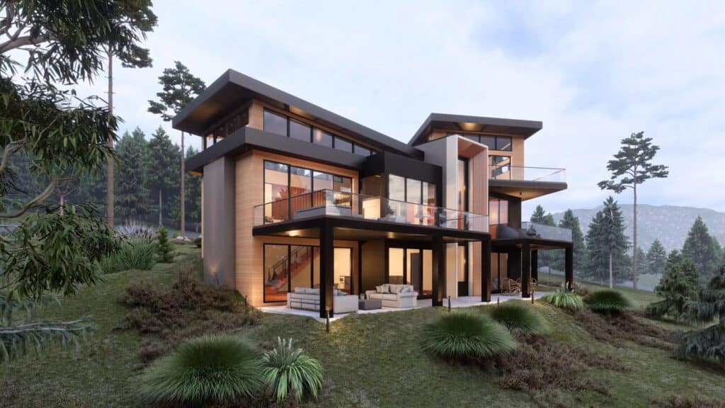 A Columbia Valley custom home facing the mountains.