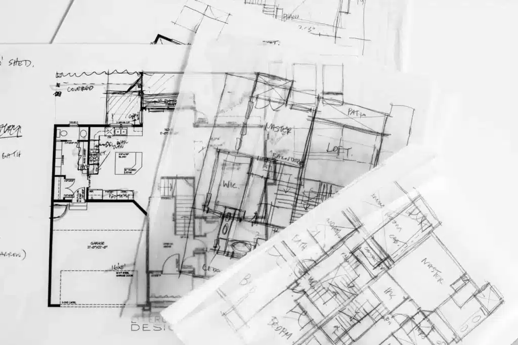 an assortment of potential floor plans for a custom home design in Calgary