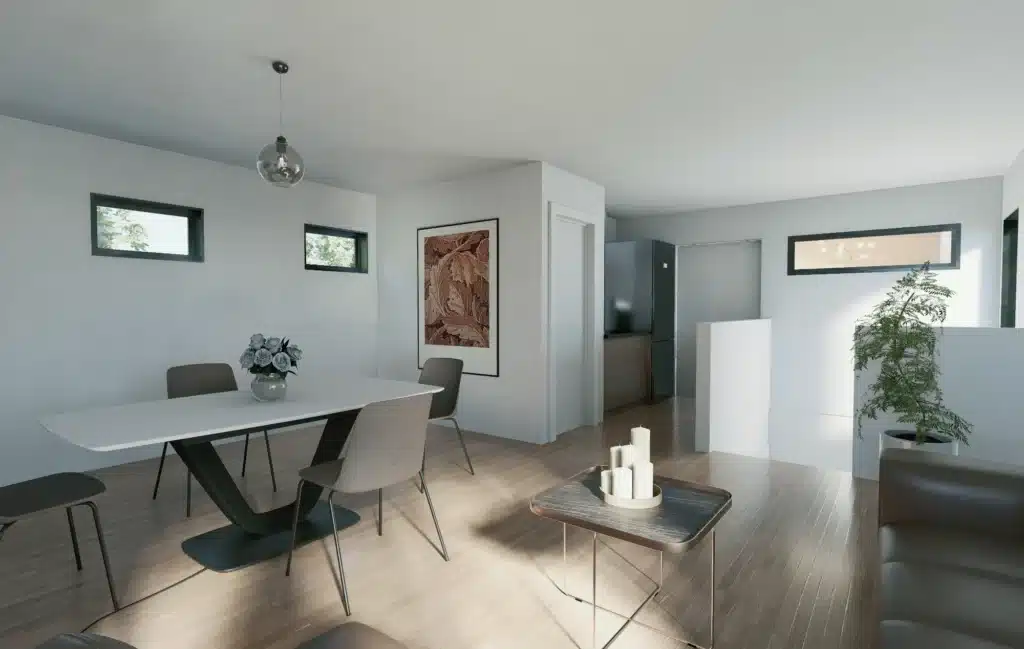 The interior of a garden suite in Calgary.